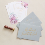 Elegant tropical blush and gold wedding invite, watercolor wedding invite, foil wedding invite WS199