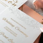 Blush gold foil romantic wedding invitation suite SW212