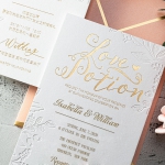 Blush gold foil romantic wedding invitation suite SW212