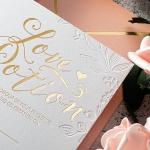 Blush gold foil romantic wedding invitation suite SW212