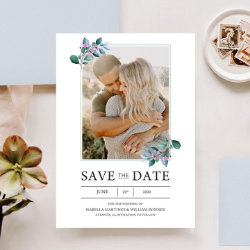 Romantic save the date magnets with photos STD009