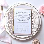 Silver glittering and gold mirror wedding invite, wonderland wedding invite WS219