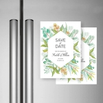 Fresh plants Boho rustic spring and summer save the date magnets STD010