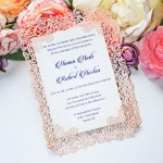 Blush laser cut wedding invite, simple and affordable wedding invite elegant WS221