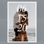 Romantic save the date magnet with engagement photos STD014