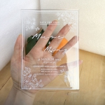 Elegant minimalist acrylic wedding invitations, simple modern wedding invite, anniversary invites, shower invites WS231