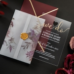 Rustic and elegant acrylic and vellum wedding invite, foil wedding invite  WS242