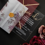 Rustic and elegant acrylic and vellum wedding invite, foil wedding invite  WS242