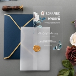 Simple rustic floral acrylic wedding invite with blush and blue hues, spring and summer weddings, fall weddings WS244