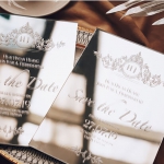 Romantic royal pattern acrylic save the date STD017