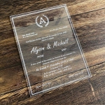 Simple clear acrylic wedding invitations WS256