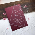 Simple clear acrylic wedding invitations WS256
