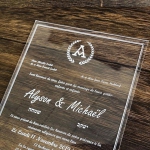 Simple clear acrylic wedding invitations WS256