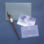 Mild dusty blue watercolor wedding invitations cheap beach summer wedding WS259