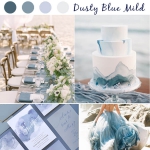 Mild dusty blue watercolor wedding invitations cheap beach summer wedding WS259