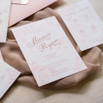 Blush elegant minimalist wedding invite, vellum wedding invite wrap, fold wedding invite, summer and spring, fall WS261