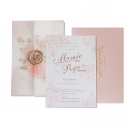 Blush elegant minimalist wedding invite, vellum wedding invite wrap, fold wedding invite, summer and spring, fall WS261