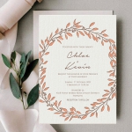 Minimalist modern rustic simple cheap wedding invite, letterpress wedding invite WS262