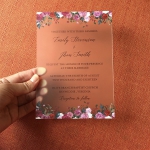 Purple florals simple rustic acrylic wedding invitations WS276