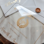 Romantic white and gold acrylic wedding invitations WS280