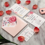 Romantic blush flower watercolor rustic wedding invitations WS282