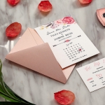 Romantic blush flower watercolor rustic wedding invitations WS282