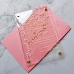 Unique baby's breath flower acrylic wedding invitations WS291