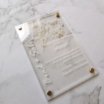 Unique baby's breath flower acrylic wedding invitations WS291