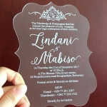 Unique irregular acrylic wedding invitations with custom design WS293