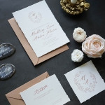 Rustic deckle edge wedding invitations WS297