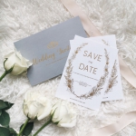 Rustic gold foil save the date card STD019