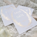 Rustic gold foil save the date card STD019