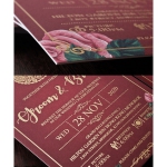 Romantic pink floral and foil wedding invitation WS299