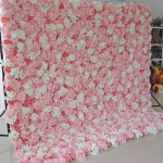 Fabric Artificial Flower Wall Rolling Up Curtain Flower Wall FW004