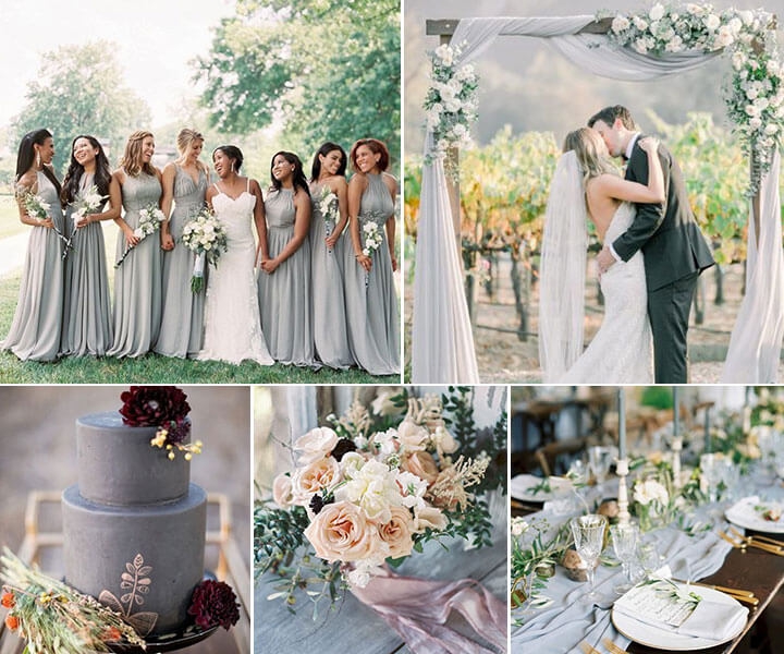 7 Stunning Fall & Winter Wedding Color Combos with Gray